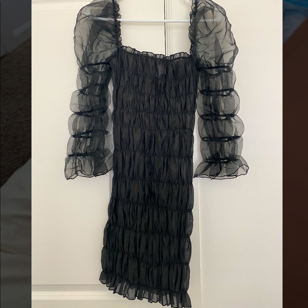 Polly- Size: 0 Black sheer mini dress